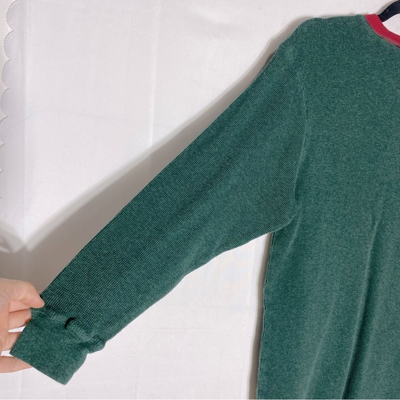 Disney Green Waffle Long Sleeve Thermal Shirt W Embroidered Mickey S - Picture 10 of 13